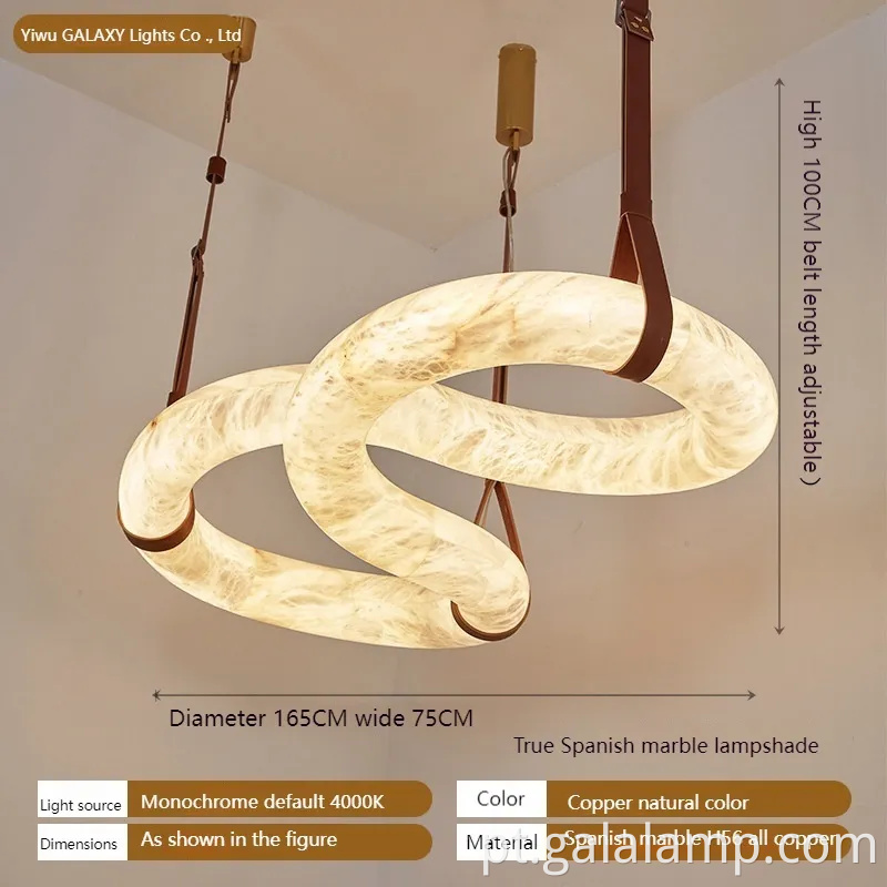 Design de luz pendente de mármore espanhol único e moderno